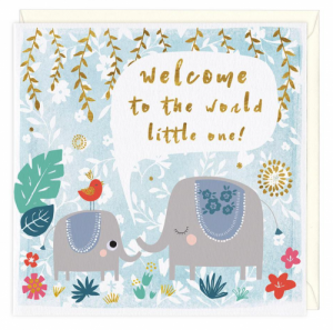 Welcome Elephants New Baby Card